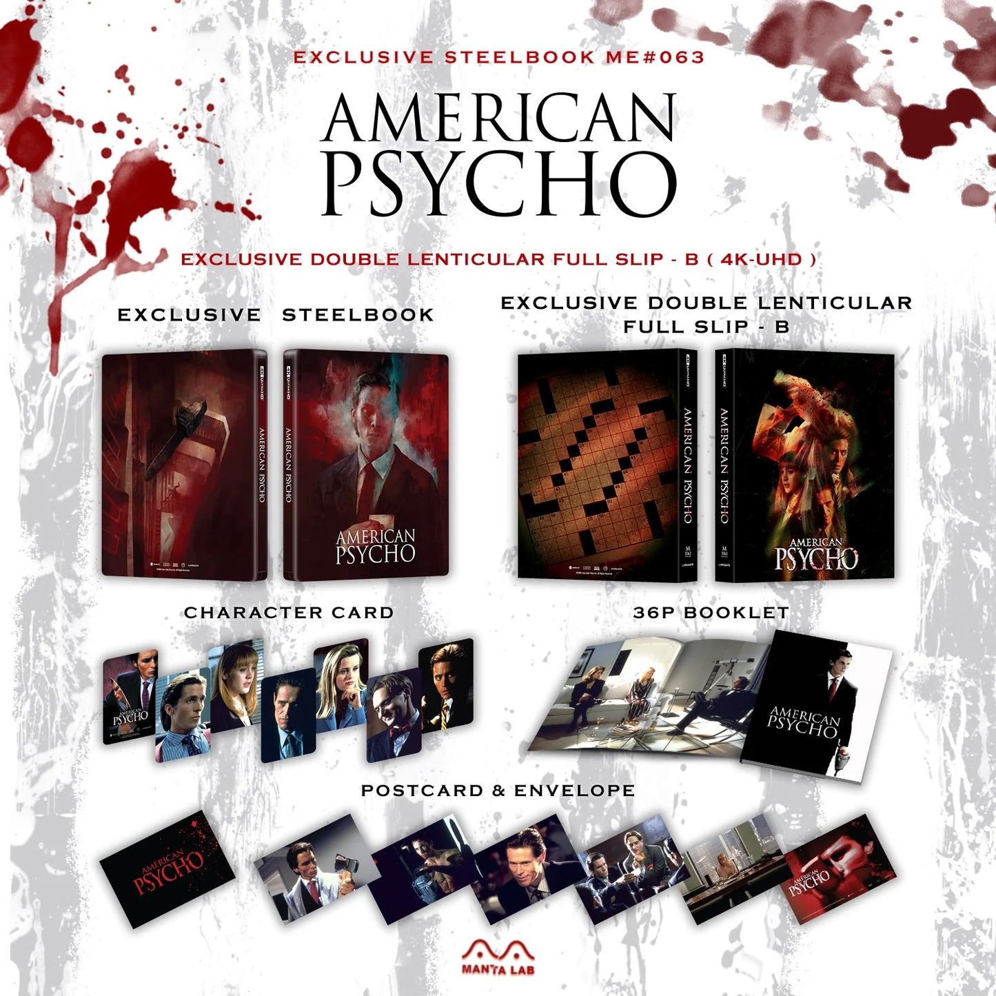 Manta Lab - American Psycho - Double Lenticular B - 4K UHD Steelbook
