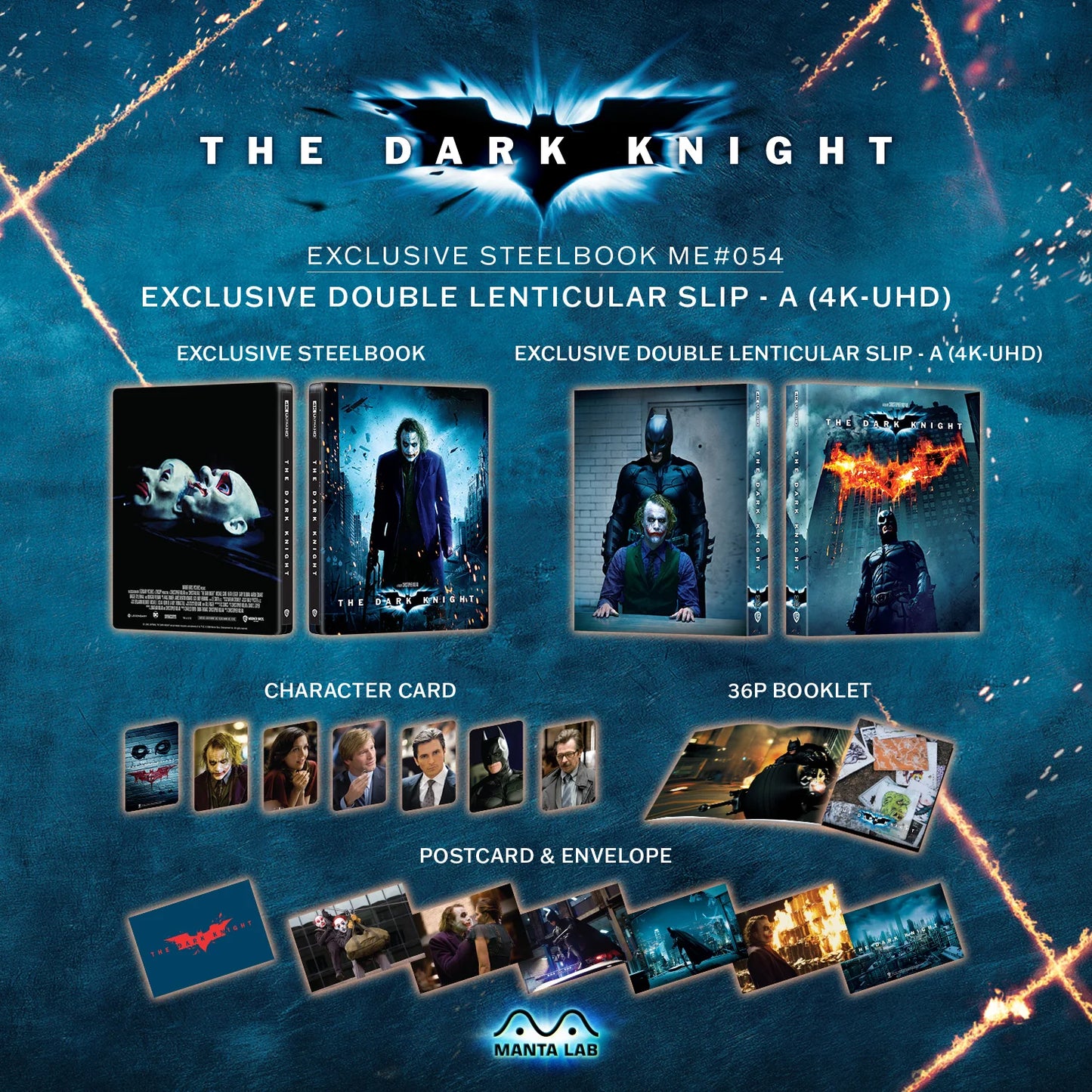 Manta Lab - The Dark Knight - Double Lenticular A - 4K UHD Steelbook