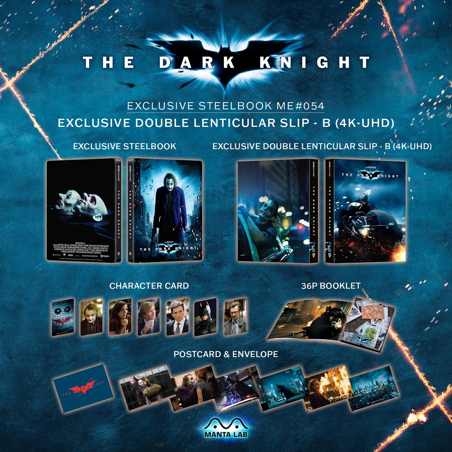 Manta Lab - The Dark Knight - Double Lenticular B - 4K UHD Steelbook