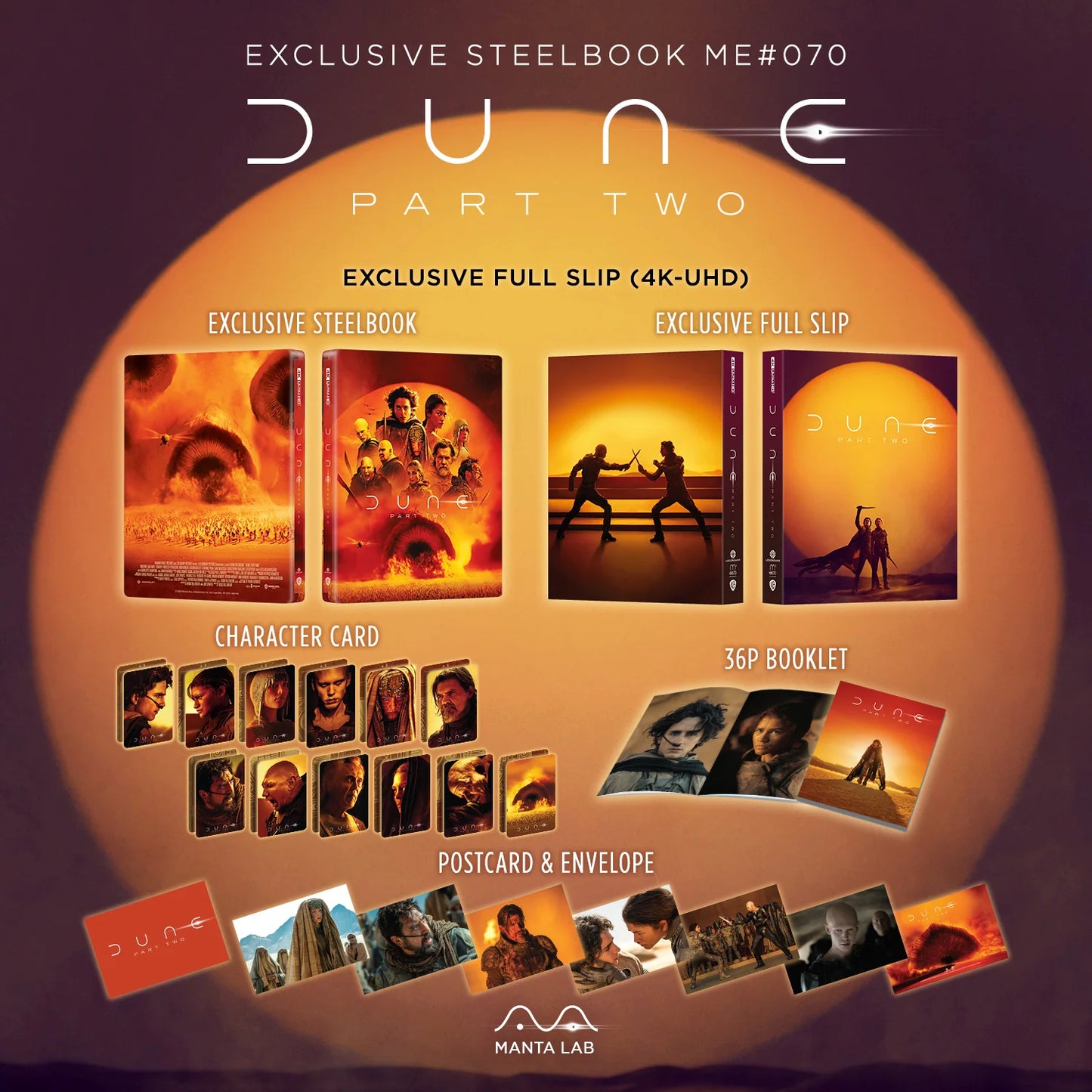 Manta Lab - Dune: Part Two - Full Slip - 4K UHD Steelbook
