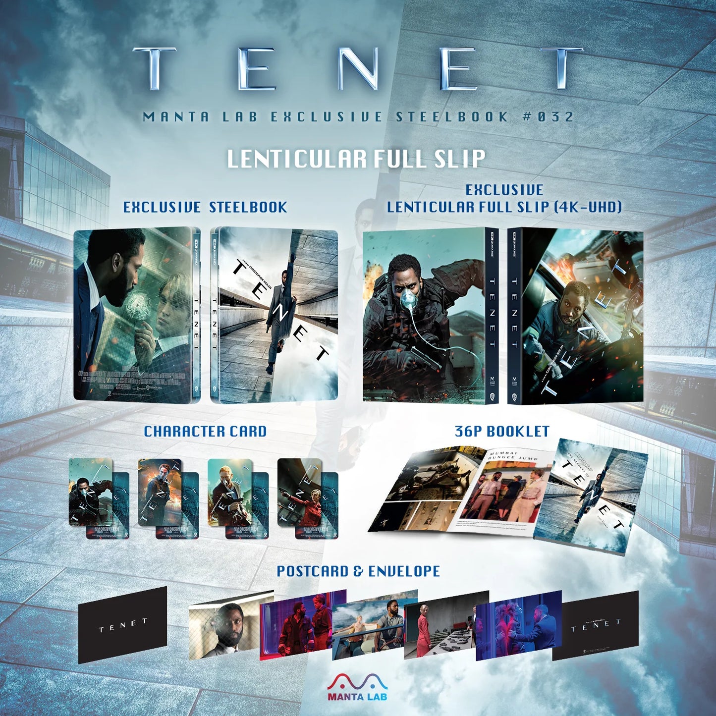 Manta Lab - Tenet - Lenticular Full Slip - 4K UHD Steelbook
