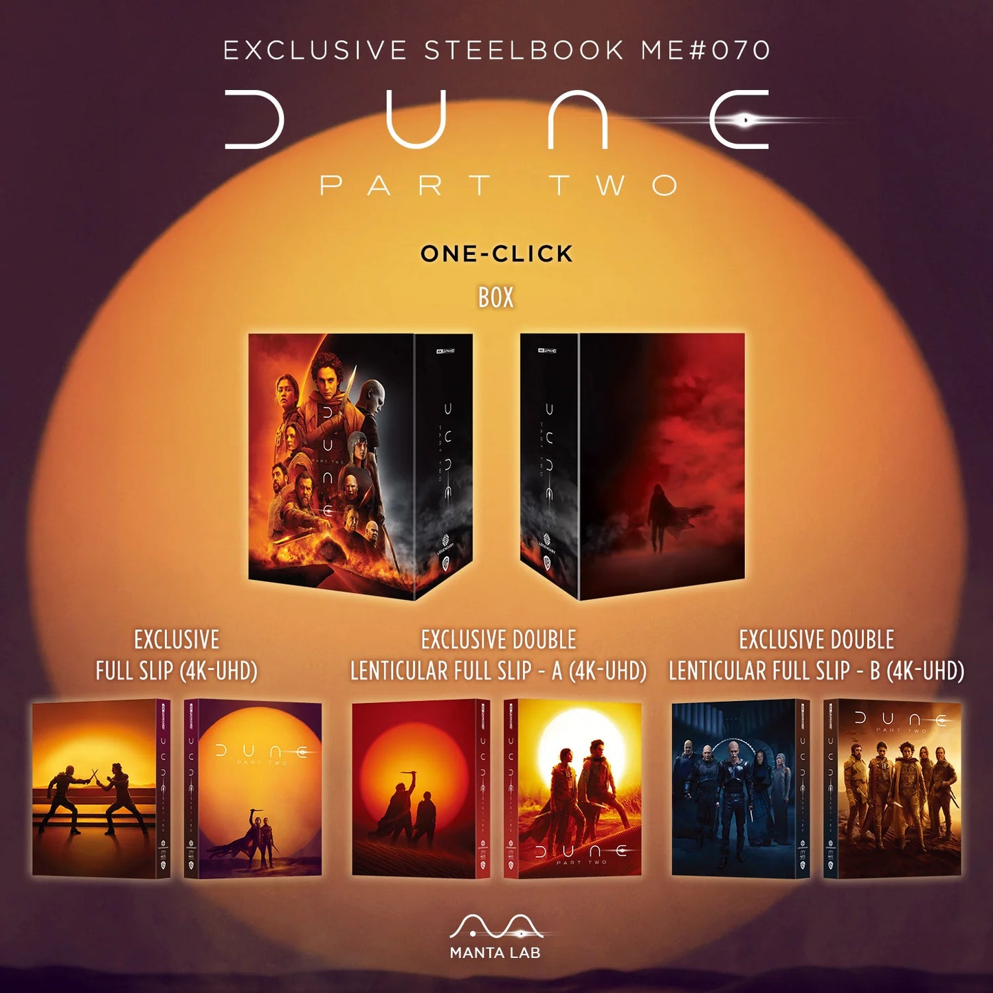 Manta Lab - Dune: Part Two - One Click - 4K UHD Steelbook